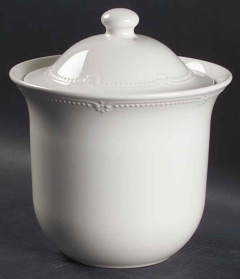 Pearl Brocade Large Canister & Lid by Pfaltzgraff-1