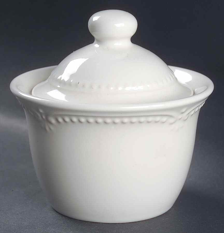 Pearl Brocade Sugar Bowl & Lid by Pfaltzgraff-1