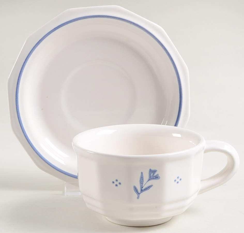 Perennials (Cottage Collection) Flat Cup & Saucer Set by Pfaltzgraff-1
