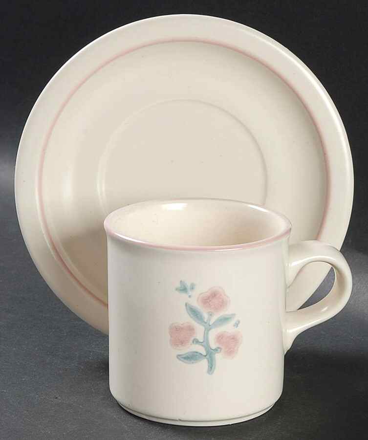 Perennials (Serendipity Collection) Flat Cup & Saucer Set by Pfaltzgraff-1