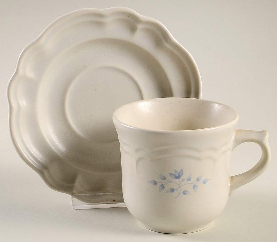 Poetry Matte Flat Cup & Saucer Set by Pfaltzgraff-1