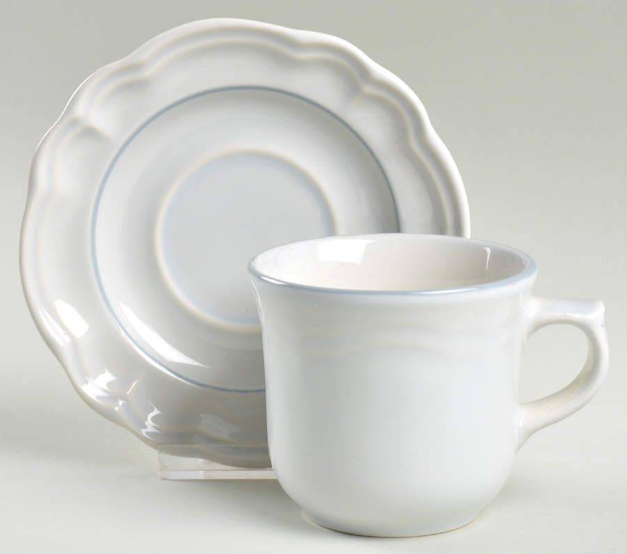 Poetry Glossy Flat Cup & Saucer Set by Pfaltzgraff-1