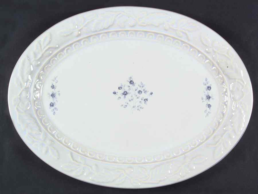 Poetry Glossy 18" Embossed Oval Serving Platter by Pfaltzgraff-1