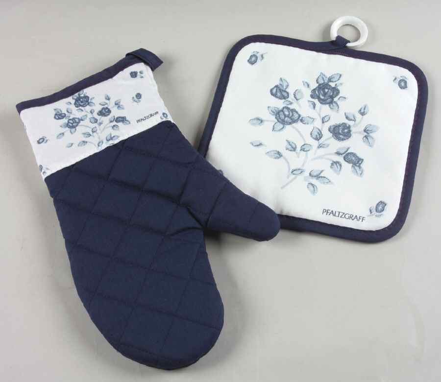 Poetry Glossy Cloth Oven Mitt and Potholder Set by Pfaltzgraff-1