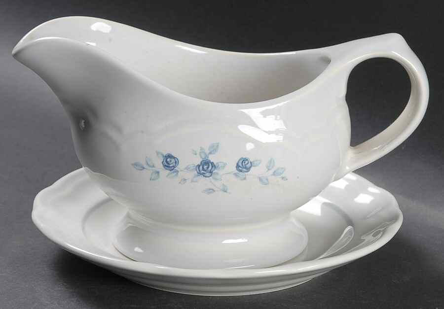 Poetry Glossy Round Gravy Boat & Underplate by Pfaltzgraff-1