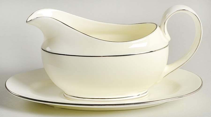 Rebecca Gravy Boat & Underplate by Pfaltzgraff-1