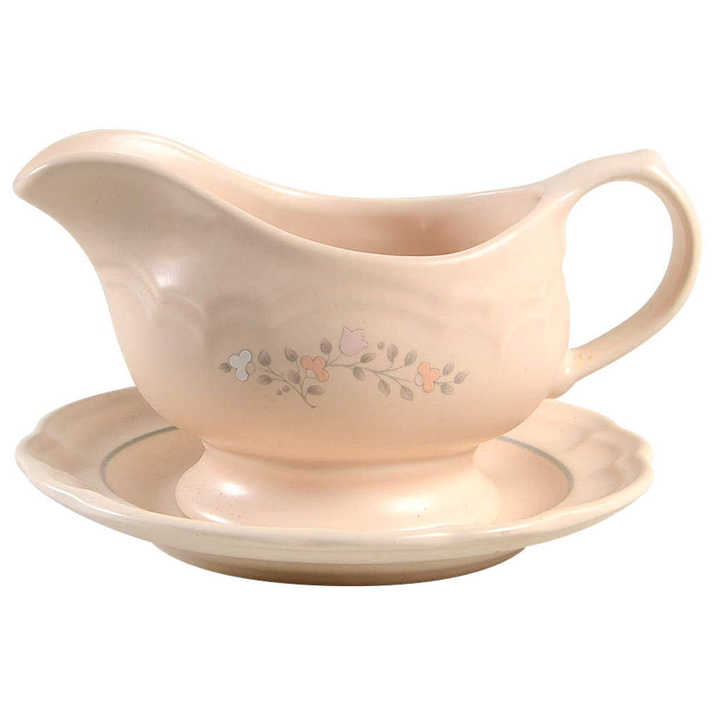 Remembrance Round Gravy Boat & Underplate (Salad Plate) by Pfaltzgraff-1