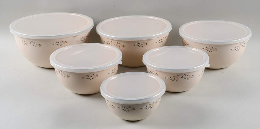 Remembrance Metal Bowl Set, 6 Bowls & Plastic Lids by Pfaltzgraff-1