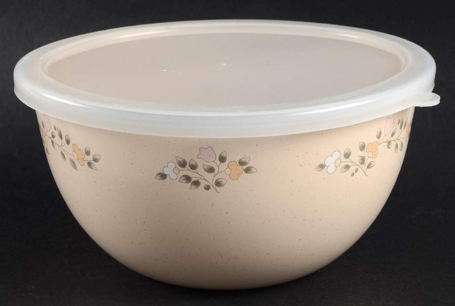 Remembrance 6 5/8" Metal Bowl W/Plastic Lid by Pfaltzgraff-1
