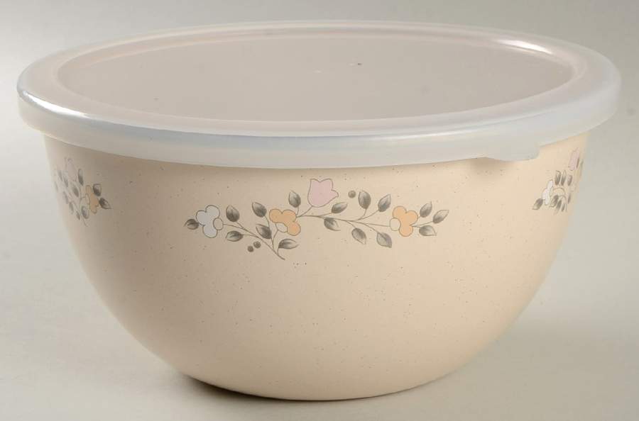 Remembrance 71/4" Metal Bowl W/Plastic Lid by Pfaltzgraff-1