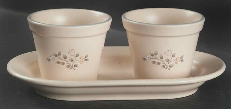 Remembrance Herb Pots with Tray (2 Pots and 1 Tray) by Pfaltzgraff-1