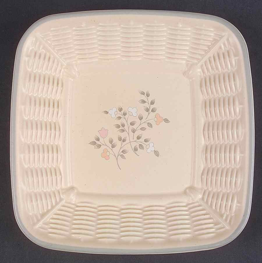 Remembrance Open Candy Dish with Wicker Trim by Pfaltzgraff-1