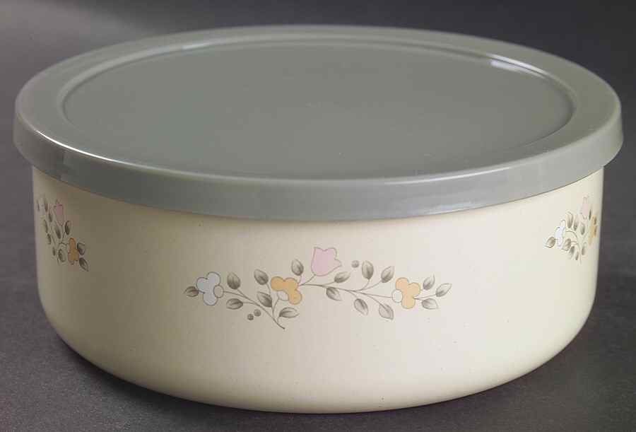 Remembrance 6" Metal Bowl W/Plastic Lid by Pfaltzgraff-1