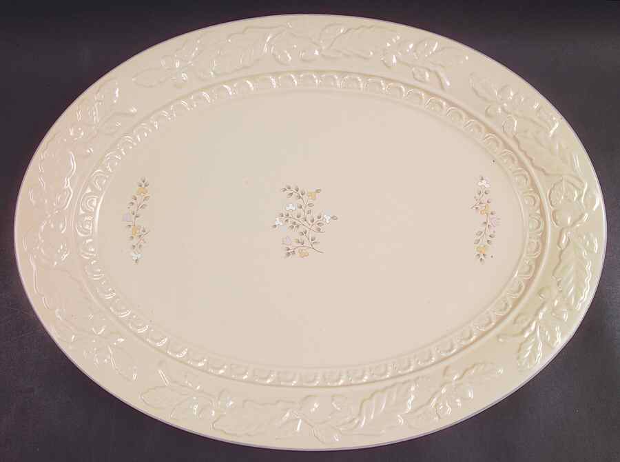 Remembrance 18" Embossed Oval Serving Platter by Pfaltzgraff-1