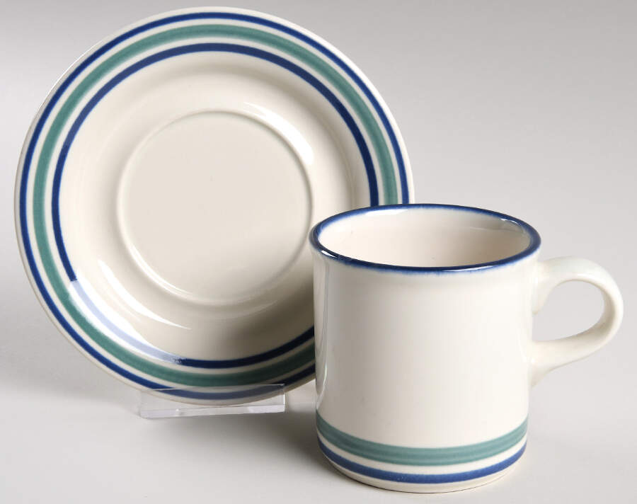 Riverview Flat Cup & Saucer Set by Pfaltzgraff-1