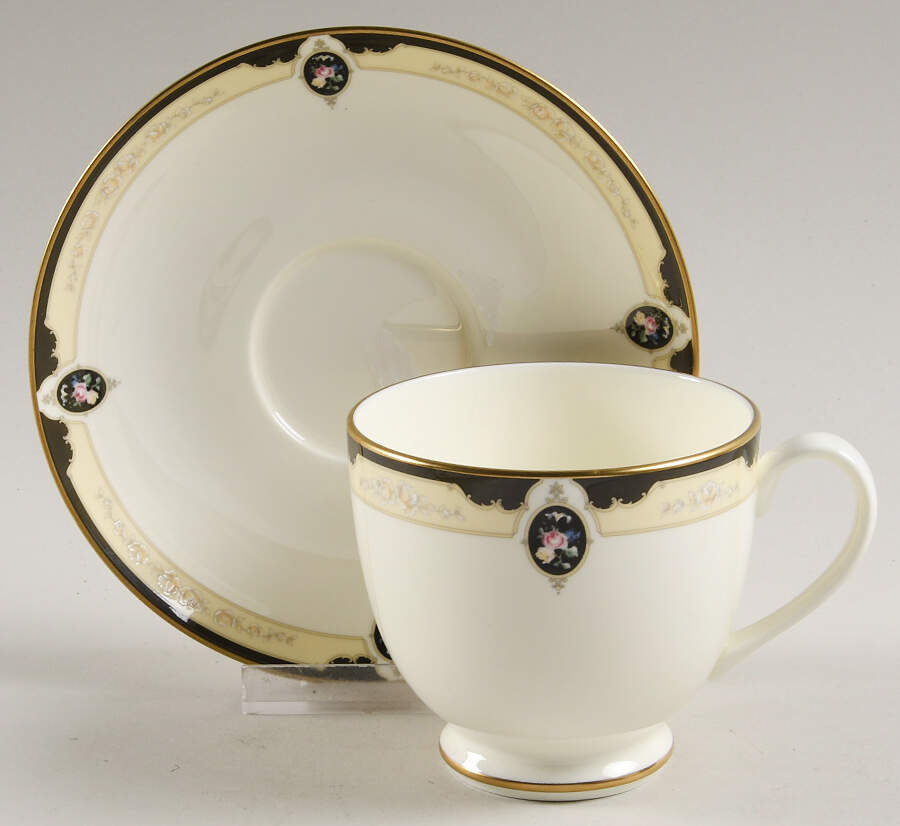 Royal Onyx Footed Cup & Saucer Set by Pfaltzgraff-1