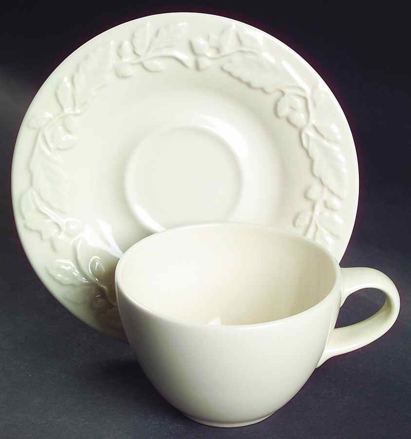 Royal Oak Flat Cup & Saucer Set by Pfaltzgraff-1