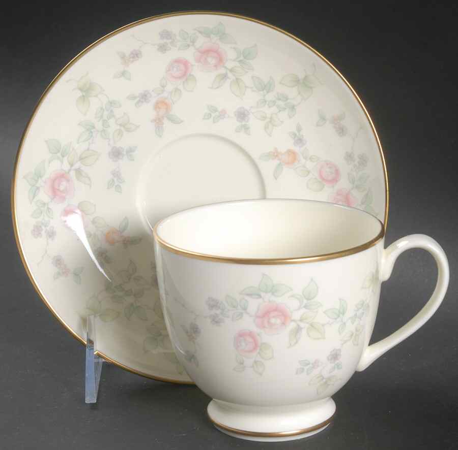 Rosemont Footed Cup & Saucer Set by Pfaltzgraff-1