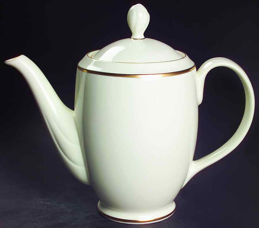 Royale Cream Coffee Pot & Lid by Pfaltzgraff-1