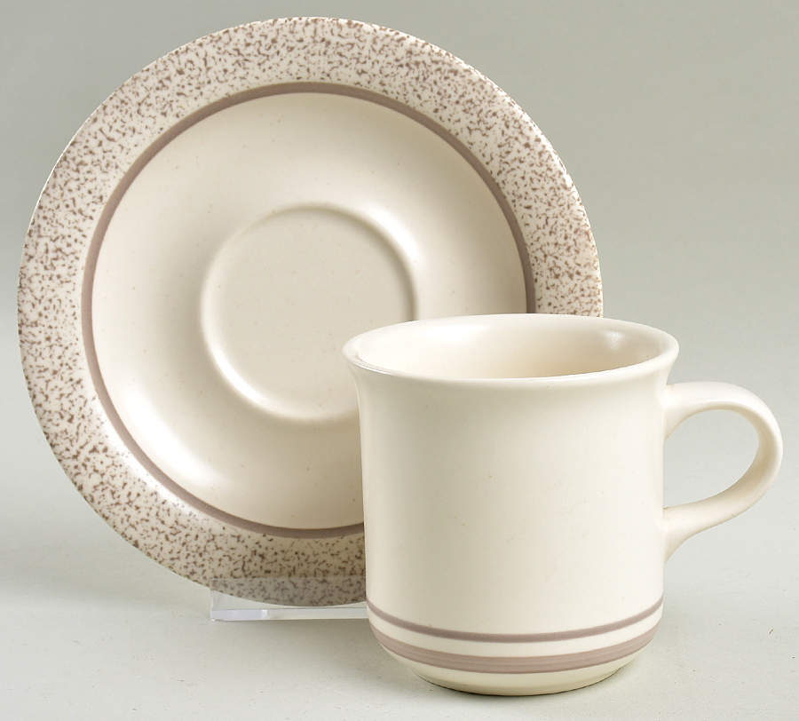 Sand Drift Flat Cup & Saucer Set by Pfaltzgraff-1