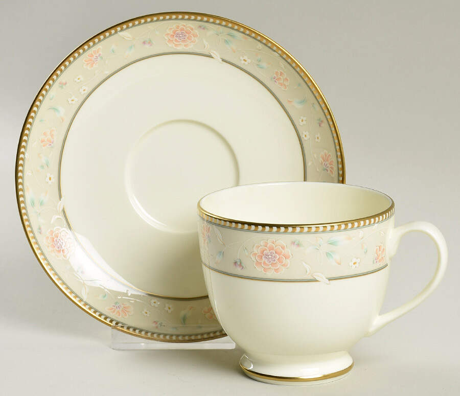 Saratoga Footed Cup & Saucer Set by Pfaltzgraff-1