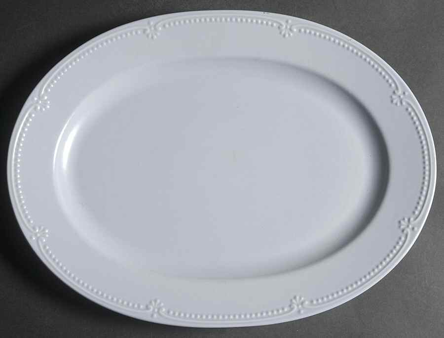 Sea Blue Pearls 14" Oval Serving Platter by Pfaltzgraff-1