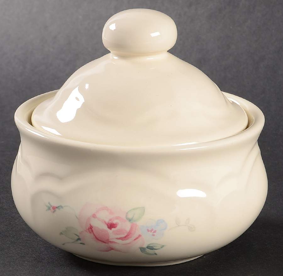 Secret Rose Sugar Bowl & Lid by Pfaltzgraff-1