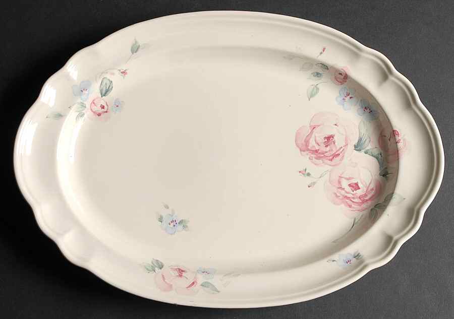 Secret Rose 14" Oval Serving Platter by Pfaltzgraff-1