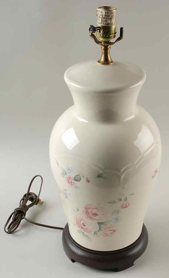Secret Rose Electric Lamp No Shade by Pfaltzgraff-1