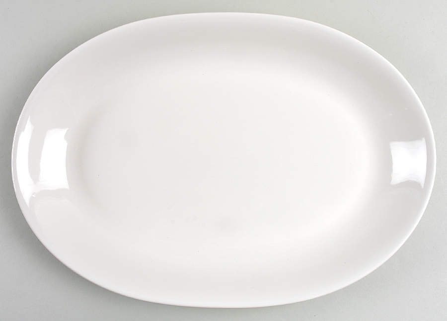 Simply White Circles 15" Oval Serving Platter by Pfaltzgraff-1