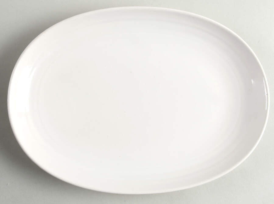 Simply White Circles 12" Oval Serving Platter by Pfaltzgraff-1