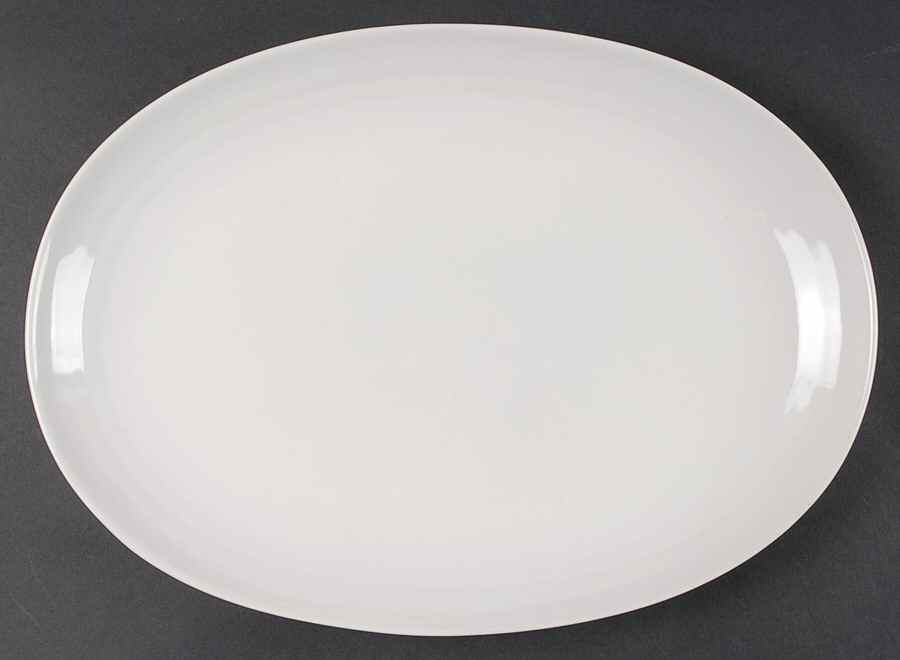 Simply White Circles 14" Oval Serving Platter by Pfaltzgraff-1