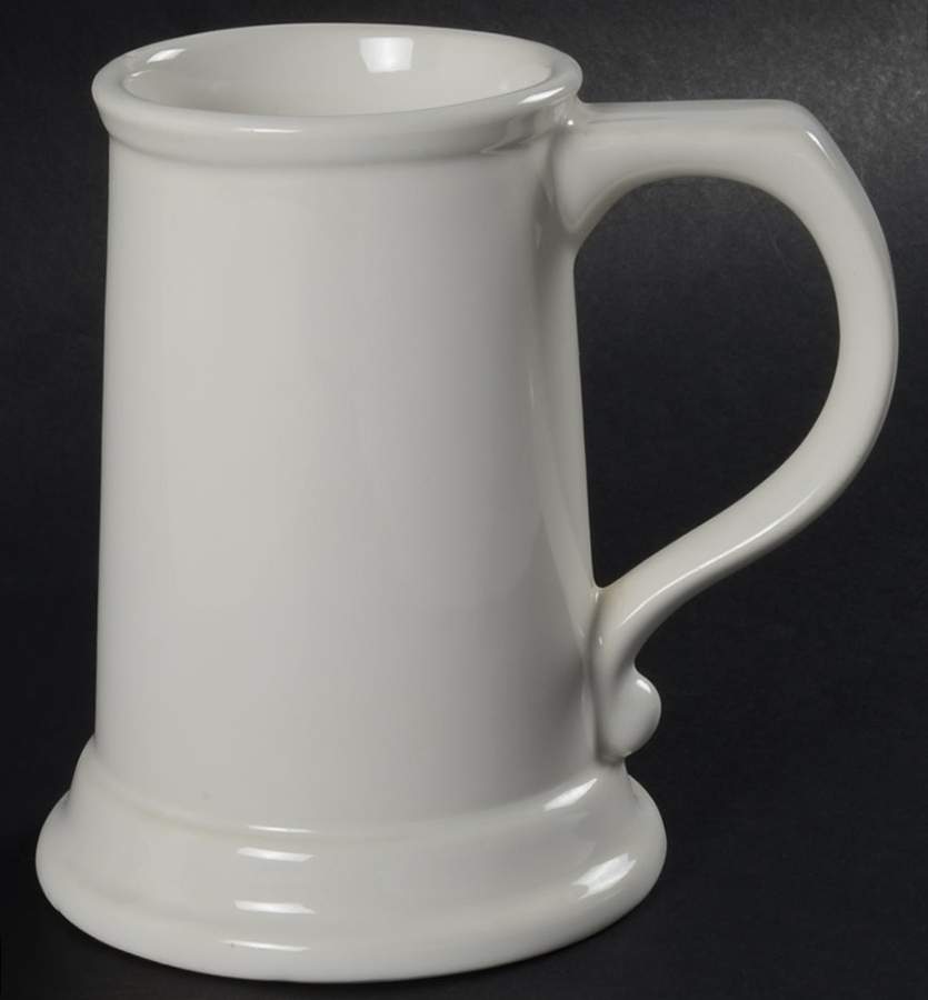 Simply White Shapes Tankard by Pfaltzgraff-1