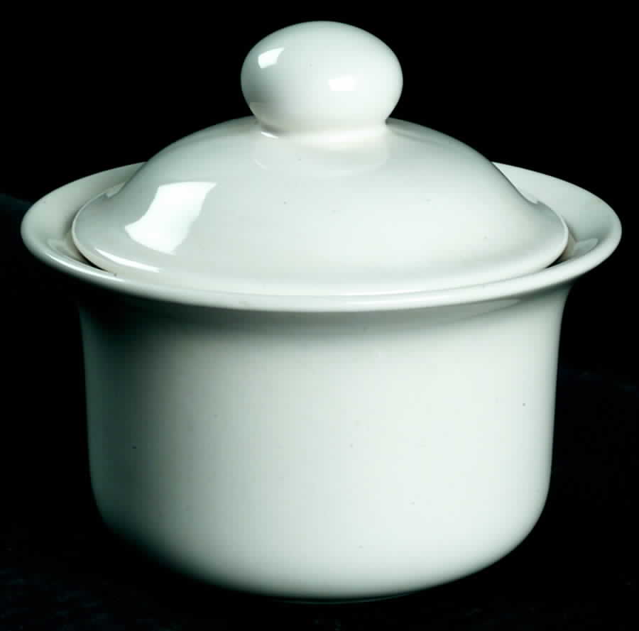 Simply White Shapes Sugar Bowl & Lid by Pfaltzgraff-1