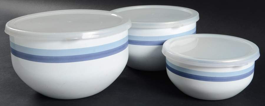 Sky 3 Pc Metal Bowl & Plastic Lid (5 3/4", 7", 7 3/4") by Pfaltzgraff-1