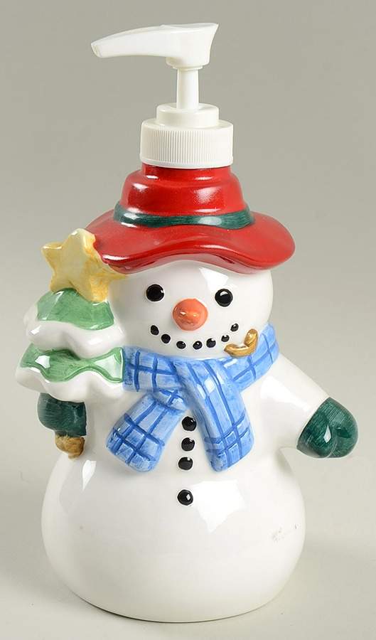 Snow Village Figural Lotion Dispenser by Pfaltzgraff-1