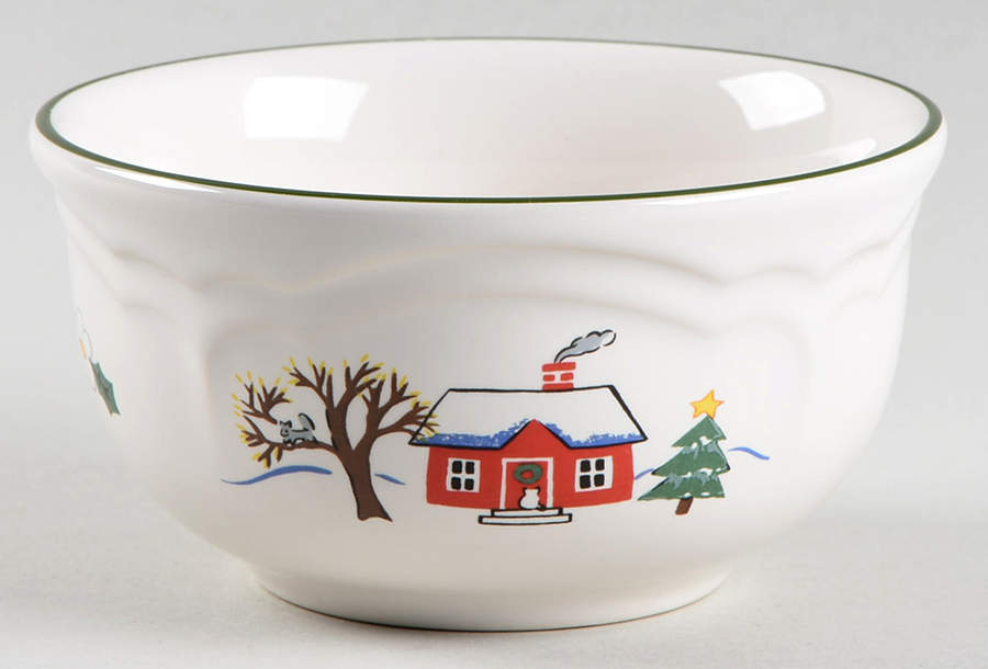 Snow Village Dessert Bowl by Pfaltzgraff-1