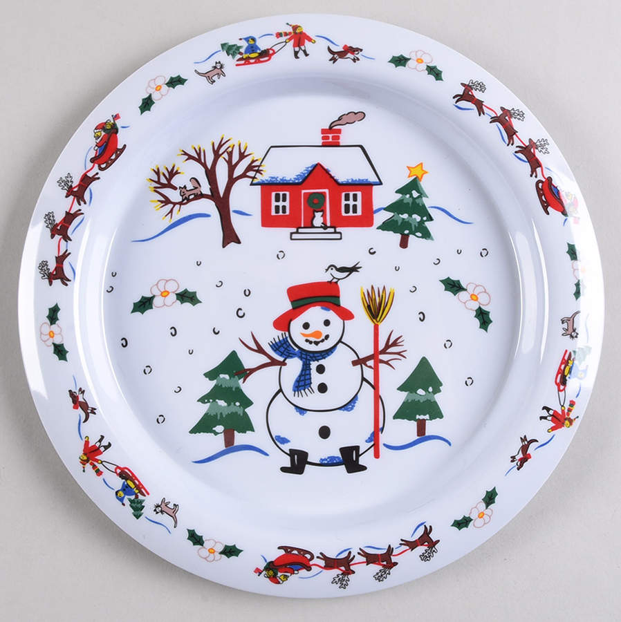 Snow Village Melmac/Melamine Child's Plate by Pfaltzgraff-1