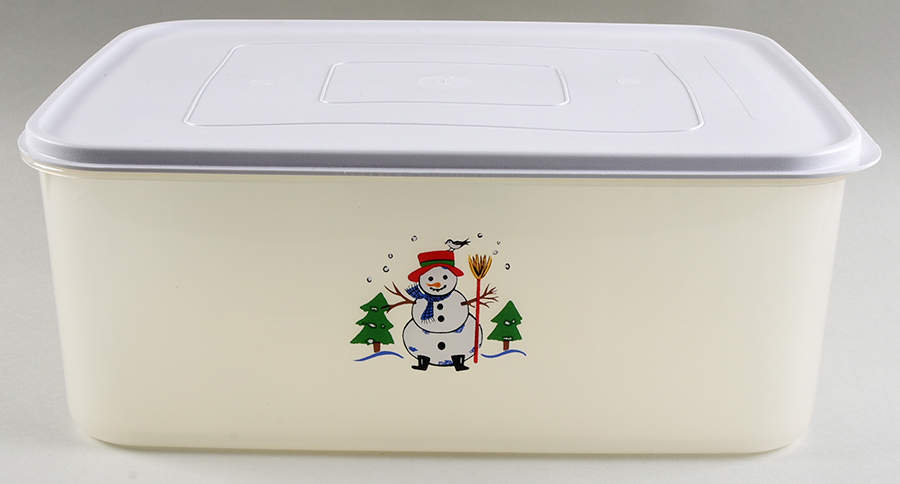 Snow Village 14" Plastic Rectangular Storage Box by Pfaltzgraff-1
