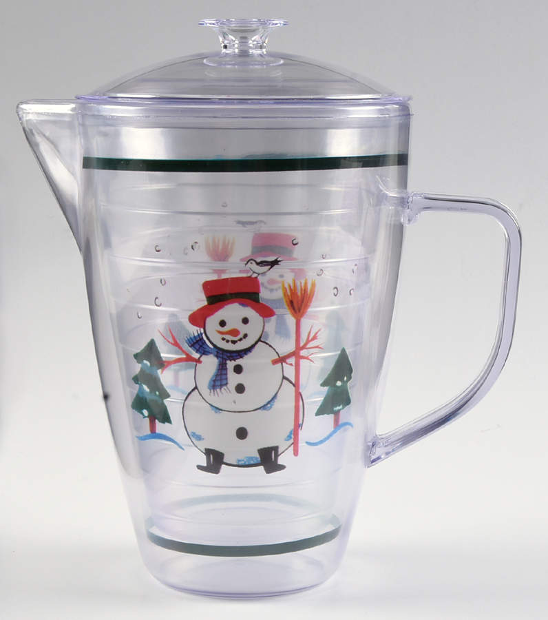 Snow Village Plastic Pitcher W/Lid by Pfaltzgraff-1