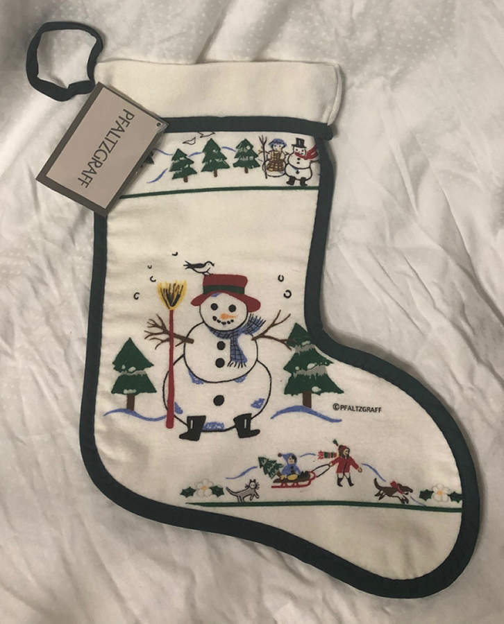Snow Village Cloth Stocking by Pfaltzgraff-1
