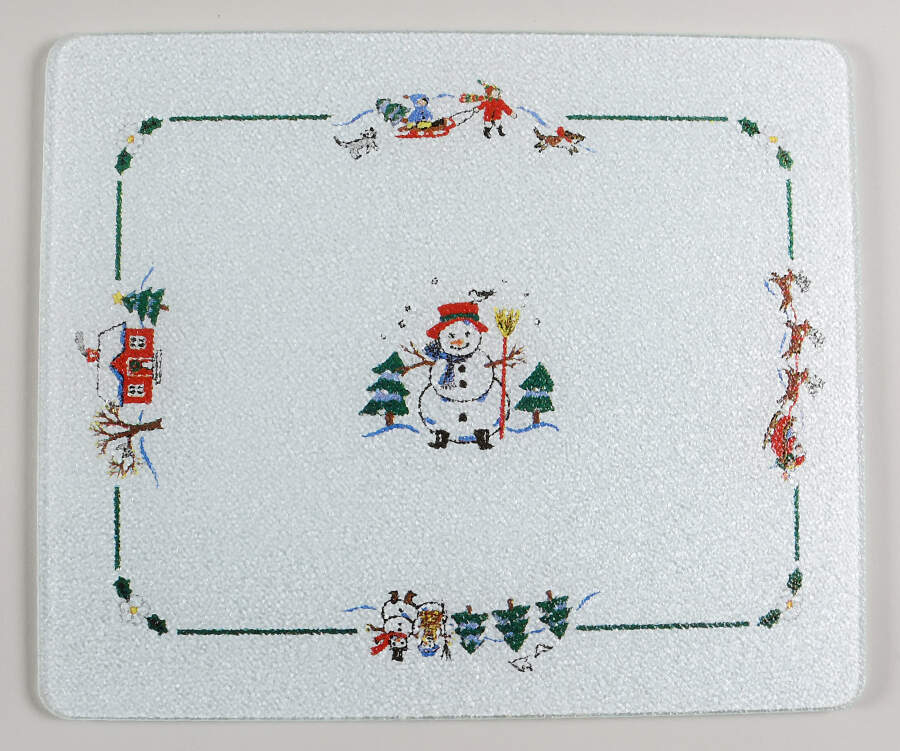 Snow Village Rectangular Glassware Cutting Board by Pfaltzgraff-1