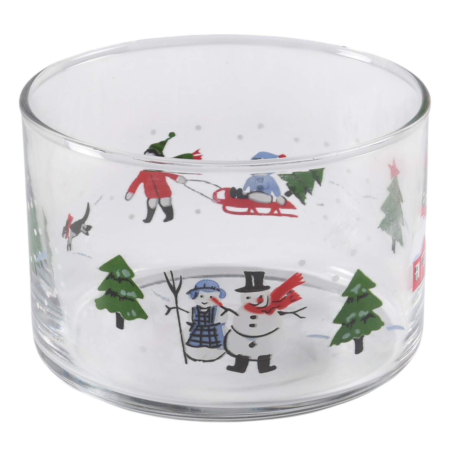 Snow Village Small Glassware Storage Jar No Lid by Pfaltzgraff-1