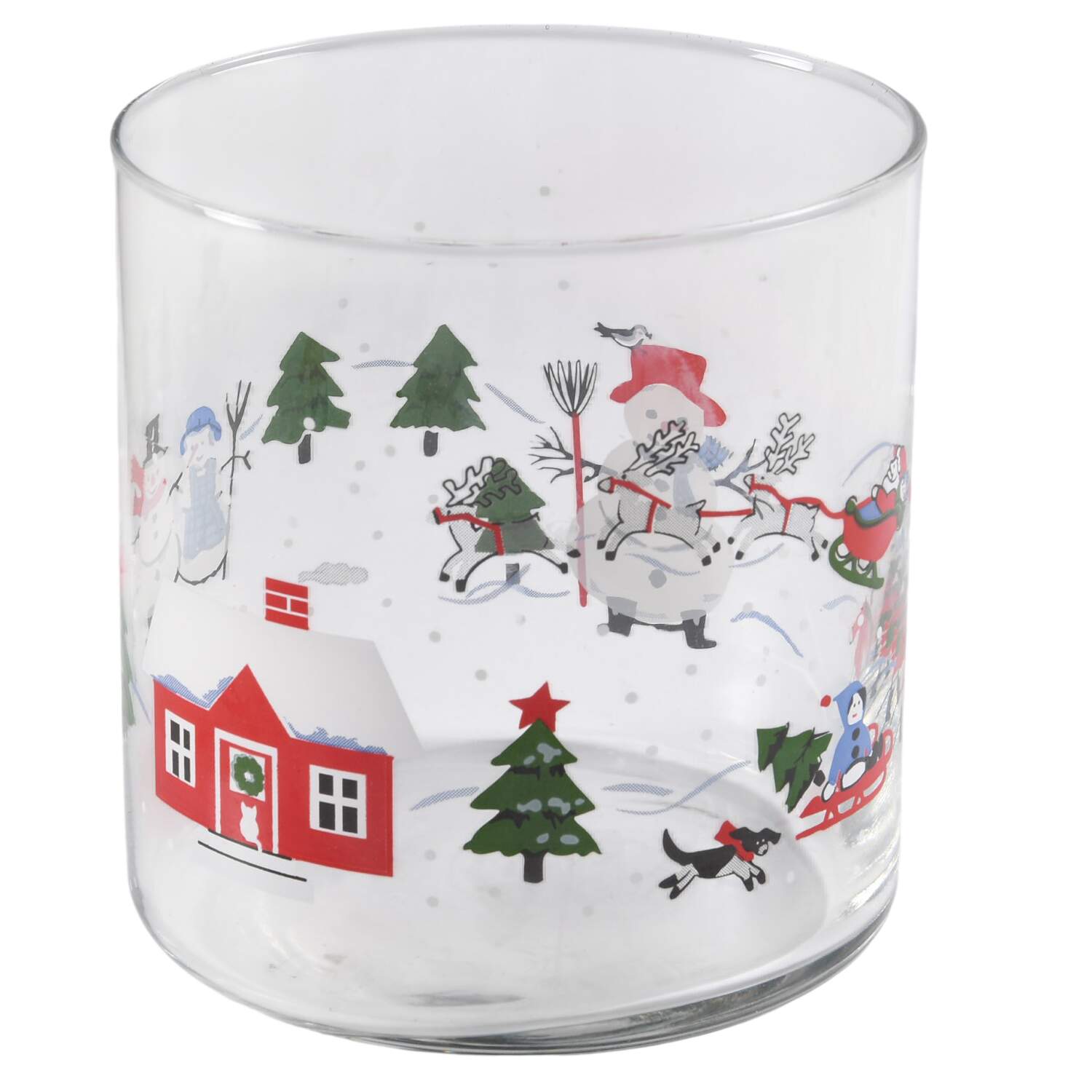 Snow Village Medium Glassware Storage Jar No Lid by Pfaltzgraff-1