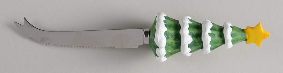 Snow Village Cheese Knife with Stainless Blade by Pfaltzgraff-1
