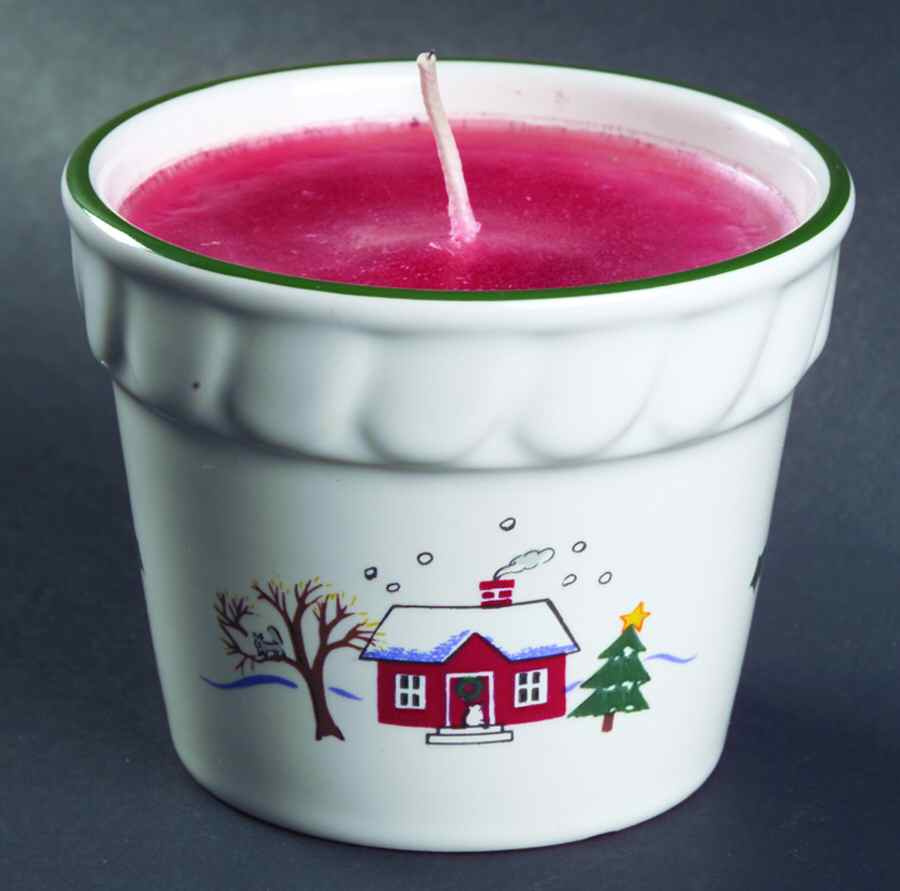 Snow Village Votive Flower Pot by Pfaltzgraff-1