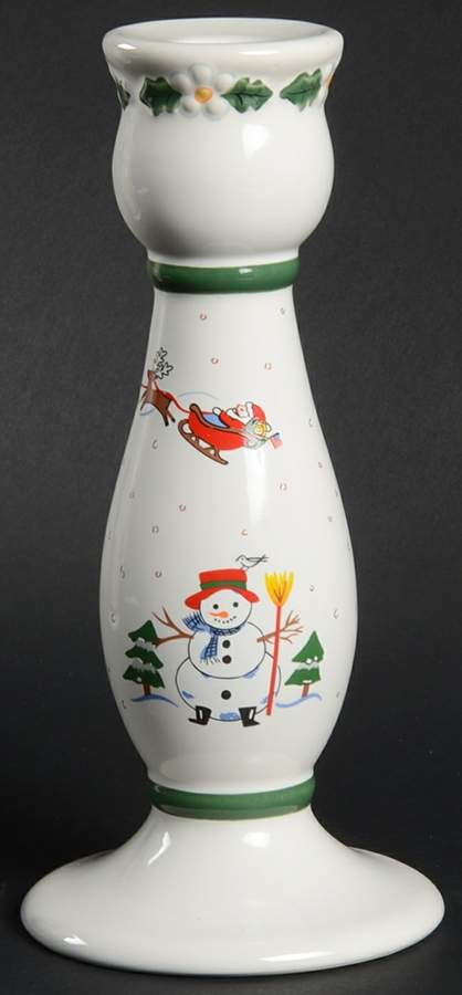 Snow Village 9" Tall Candlestick by Pfaltzgraff-1