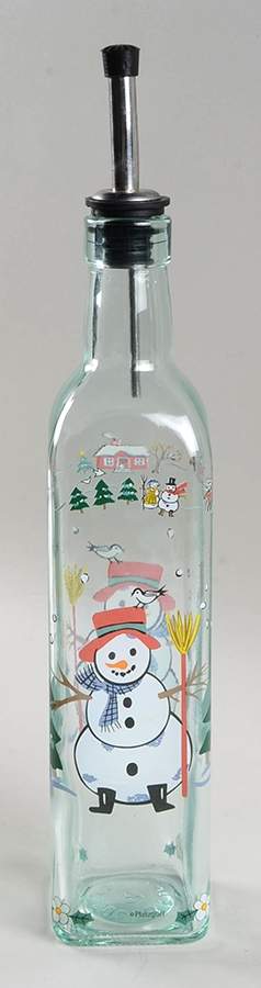 Snow Village Glass Oil with Drizzle Spout by Pfaltzgraff-1