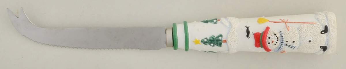 Snow Village Cheese Knife with Stainless Blade by Pfaltzgraff-1