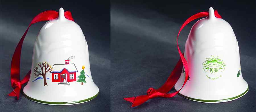 Snow Village Bell Ornament by Pfaltzgraff-1